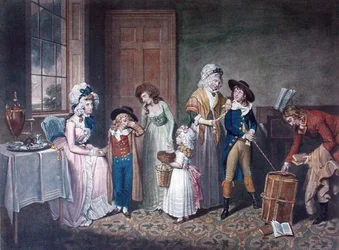 Schwarzer Montag oder Die Abreise zur Schule, gestochen von John Jones (ca. 1745-97), herausgegeben von W. Bigg, 1790